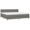 Boxspringbett mit Matratze Dunkelgrau 200x200 cm Stoff