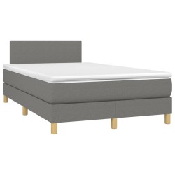 Boxspringbett mit Matratze Dunkelgrau 120x200 cm Stoff