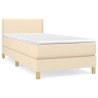 Boxspringbett mit Matratze Creme 80x200 cm Stoff