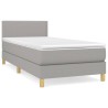 Boxspringbett mit Matratze Hellgrau 100x200 cm Stoff