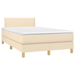 Boxspringbett mit Matratze Creme 120x200 cm Stoff