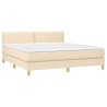 Boxspringbett mit Matratze Creme 180x200 cm Stoff