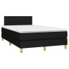 Boxspringbett mit Matratze Schwarz 120x200 cm Stoff