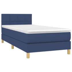 Boxspringbett mit Matratze Blau 90x200 cm Stoff