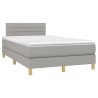 Boxspringbett mit Matratze Hellgrau 120x200 cm Stoff