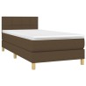 Boxspringbett mit Matratze Dunkelbraun 80x200 cm Stoff