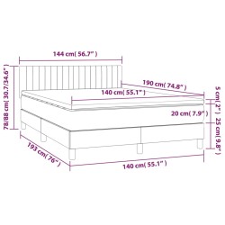 Boxspringbett mit Matratze Schwarz 140x190 cm Stoff