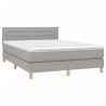 Boxspringbett mit Matratze Hellgrau 140x200 cm Stoff