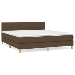 Boxspringbett mit Matratze Dunkelbraun 180x200 cm Stoff