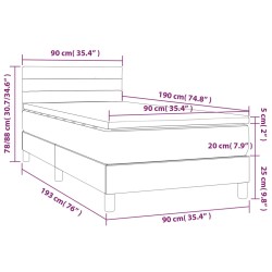 Boxspringbett mit Matratze Creme 90x190 cm Stoff