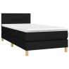 Boxspringbett mit Matratze Schwarz 90x200 cm Stoff