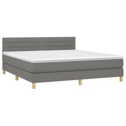 Boxspringbett mit Matratze Dunkelgrau 160x200 cm Stoff