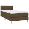 Boxspringbett mit Matratze Dunkelbraun 100x200 cm Stoff