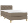 Boxspringbett mit Matratze Taupe 100x200 cm Stoff