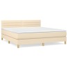 Boxspringbett mit Matratze Creme 160x200 cm Stoff