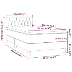 Boxspringbett mit Matratze Taupe 90x190 cm Stoff