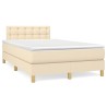 Boxspringbett mit Matratze Creme 120x200 cm Stoff