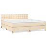 Boxspringbett mit Matratze Creme 180x200 cm Stoff