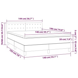 Boxspringbett mit Matratze Dunkelgrau 140x190 cm Stoff