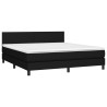 Boxspringbett mit Matratze & LED Schwarz 180x200 cm Stoff