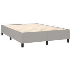 Boxspringbett mit Matratze & LED Hellgrau 140x190 cm Stoff