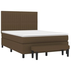 Boxspringbett mit Matratze Dunkelbraun 140x190 cm Stoff