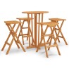 5-tlg. Bar-Set Klappbar Massivholz Teak