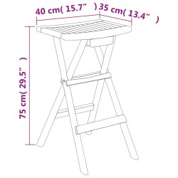 5-tlg. Bar-Set Klappbar Massivholz Teak