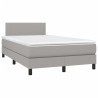 Boxspringbett mit Matratze Hellgrau 120x200 cm Stoff