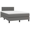 Boxspringbett mit Matratze Grau 120x200 cm Kunstleder