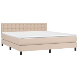 Boxspringbett Matratze Cappuccino-Braun 160x200 cm Kunstleder