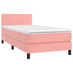 Boxspringbett mit Matratze Rosa 90x190 cm Samt