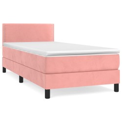 Boxspringbett mit Matratze Rosa 100x200 cm Samt