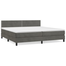 Boxspringbett mit Matratze Dunkelgrau 200x200 cm Samt