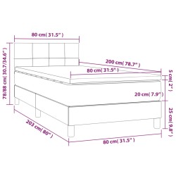 Boxspringbett mit Matratze Dunkelgrau 80x200 cm Samt