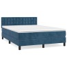 Boxspringbett mit Matratze Dunkelblau 140x190 cm Samt