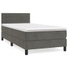 Boxspringbett mit Matratze Dunkelgrau 90x200 cm Samt