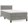 Boxspringbett mit Matratze Hellgrau 80x200 cm Samt