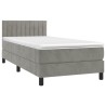 Boxspringbett mit Matratze Hellgrau 80x200 cm Samt