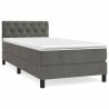 Boxspringbett mit Matratze Dunkelgrau 80x200 cm Samt