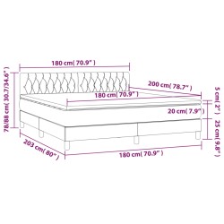 Boxspringbett mit Matratze Schwarz 180x200 cm Samt