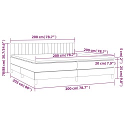 Boxspringbett mit Matratze Dunkelgrau 200x200 cm Samt