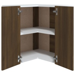 Eck-Hängeschrank Braun Eichen-Optik 57x57x60 cm Holzwerkstoff