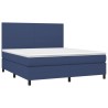 Boxspringbett mit Matratze Blau 180x200 cm Stoff