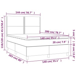 Boxspringbett mit Matratze Dunkelbraun 140x200 cm Stoff