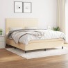 Boxspringbett mit Matratze Creme 160x200 cm Stoff