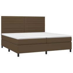 Boxspringbett mit Matratze Dunkelbraun 200x200 cm Stoff