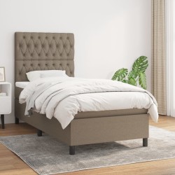 Boxspringbett mit Matratze Taupe 90x190 cm Stoff