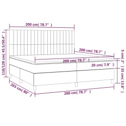 Boxspringbett mit Matratze Dunkelgrau 200x200 cm Stoff