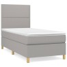 Boxspringbett mit Matratze Hellgrau 100x200 cm Stoff